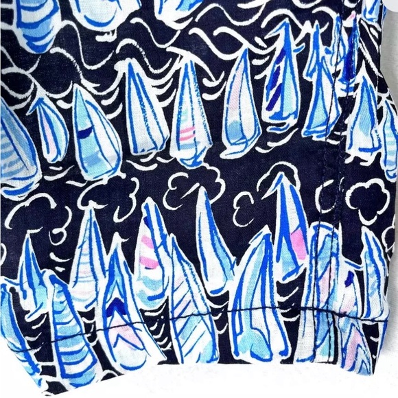 Lilly Pulitzer net colorful, boat print, linen casual pants. - Picture 4 of 5